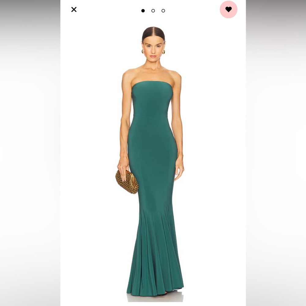 x REVOLVE Strapless Fishtail Gown in Mountain Green
Norma Kamali